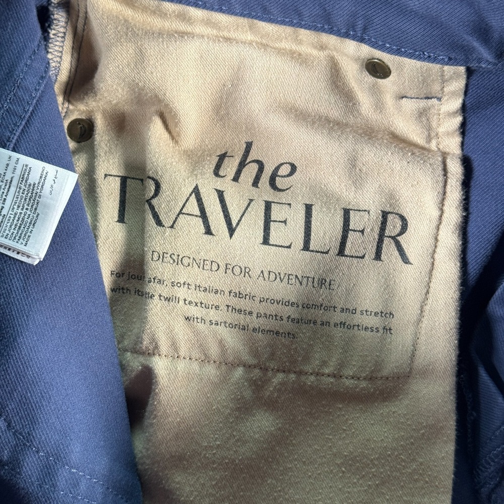 Banana Republic The Traveler Chino Pants Men 35x32 Slate Blue Slim Twill Classic - Picture 15 of 16